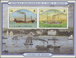 ** Thematik: Schiffe / Ships: 1984, SAO TOME E PRINCIPE: Paddle Steamers Set Of Six Different IMPERFORA - Ships
