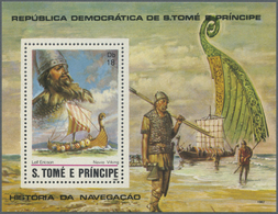 ** Thematik: Seefahrer, Entdecker / Sailors, Discoverers: 1982, SAO TOME E PRINCIPE: Navigators With He - Erforscher