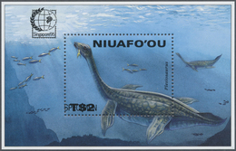 ** Thematik: Tiere-Dinosaurier / Animals-dinosaur: 1995, TONGA-NIUAFO'OU: Singapore'95 'Plesiosaurus' L - Prehistorisch