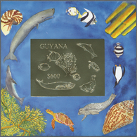 ** Thematik: Tiere-Meerestiere / Animals-sea Animals: 1993, Guyana. Lot Of 100 GOLD Blocks With $600 St - Maritiem Leven