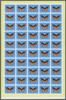 ** Thematik: Tiere-Schmetterlinge / Animals-butterflies: 1980, Iraq. Progressive Proofs Set Of Sheets F - Farfalle