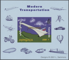 ** Thematik: Verkehr / Traffic: 2001, MONGOLIA: Transportation Lot With 77 Special Imperforate Miniatur - Autres & Non Classés