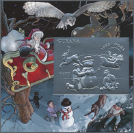 ** Thematik: Weihnachten / Christmas: 1993, Guyana. Lot Of 100 SILVER Christmas Blocks Containing The $ - Noël