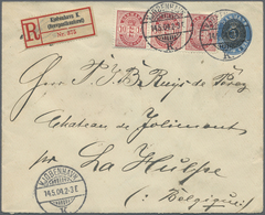 GA Dänemark - Ganzsachen: 1892/1905, Lot Of 15 Uprated Stationeries To Foreign Destinations (Europe), C - Interi Postali