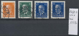 **/O Estland: 1940, Definitives "President Päts" (Michel Nos. 156/58 W/x), Lot Of Eight Stamps Incl. 15s. - Estland