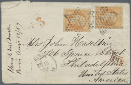 Br Frankreich: 1853/1925, Group Of 28 Covers/cards, Varied Condition/postal Wear, Comprising Mail To Fo - Usati