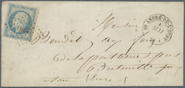 Br Frankreich: 1853/1861, NAPOLEON, Group Of Six Covers Incl. Better Shades (dark Blue And Blue On Gree - Oblitérés