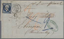 Br Frankreich: 1856/1872, Group Of Seven Insufficiently Paid Entires Showing An Attractive Range Of Pos - Used Stamps