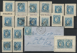 Brfst/O/Br Frankreich: 1870/1871, Bordeaux Issue, 20c. Blue, Lot Of 42 Stamps, Various Shades/types, Nice Range - Oblitérés