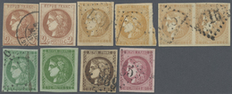 O/* Frankreich: 1870/1871, Bordeaux Issue, Lot Of Ten Stamps Incl. One Pair, Slighty Varied Condition, E - Oblitérés