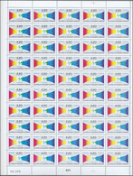 ** Frankreich: 1989, 2.20fr. European Parliament, U/m Assortment Of 229 Stamps (four Complete Sheets An - Oblitérés