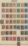 O/*/(*) Griechenland: 1861/1880 (ca.), Sammlungsposten Von über 120 Marken Große Hermesköpfe Incl. Einem 4er - Briefe U. Dokumente