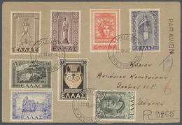 Br/ Griechenland: 1914/1965, Lot Of Ca. 20 Covers And FDC, Including Registered Mail, Airmail, .. - Brieven En Documenten