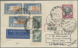 Br/ Griechenland: 1926-33, Ten Air Mail & First Flight Covers Greece To Turkey, Few Very Attractive Air - Covers & Documents