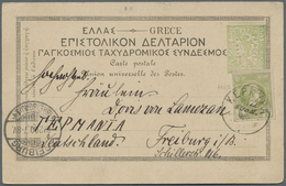 GA Griechenland - Ganzsachen: 1900/05, (ca.), Stationery Cards With Pictorial Imprints On Reverse (23), - Postwaardestukken