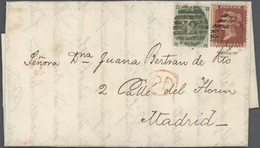 Br Großbritannien: 1840's-1880's Ca.: About 40-50 Covers From Great Britain And France, Many Sent To Sp - Other & Unclassified