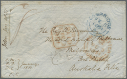 Br Großbritannien: 1851/1858 (ca.), Unusual Group With 15 Stampless Covers And Entires Addressed To Vic - Sonstige & Ohne Zuordnung