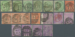 O Großbritannien: 1857/1880 (ca.), Used Accumulation Of Apprx. 130 QV Stamps (SG 66, 70, 72, 80, 94, 1 - Other & Unclassified