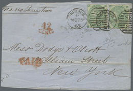 Brfst Großbritannien: 1863/1866, Assortment Of 28 Fronts/large Fragments Addressed To New York, Franked Wi - Andere & Zonder Classificatie