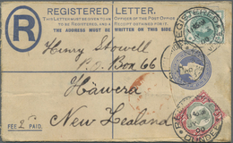GA Großbritannien - Ganzsachen: 1893/1901 (ca.), Attractive Group With Six Uprated Registered Letters A - 1840 Mulready-Umschläge