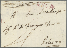 Br Italien - Vorphilatelie: 1608/1850 SICILY: 70+ Letters With Some Rare Post Marks E.g. "BIANCAVILLA", - ...-1850 Voorfilatelie