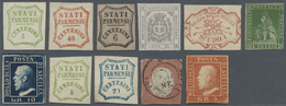 */(*)/O Altitalien: 1854/1859, Mainly Mint Lot Of Nine Stamps (all Signed Resp. Certificate Resp. Notice Dr. - Lotti E Collezioni