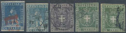 O/Brfst Italien - Altitalienische Staaten: Toscana: 1851/1860, Lot Of 38 Used Stamps Showing A Good Diversit - Tuscany