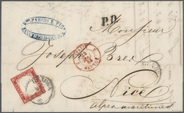 Br Italien: 1827/1943, Italian Area, Lot Of 17 Covers/cards, E.g. Sardinia 40c. On Attractive Cover To - Marcofilie