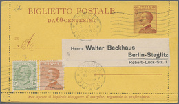 GA Italien: 1885/1960 Ca., Ganzsachenposten Mit über 180 Belegen, Dabei Kartenbriefe, Antwort-Ganzsache - Marcophilia