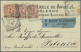 Br Italien: 1901/1930  Approx. 40 Letter With "Floreale" Stamps - Some On Decorative Cards But Also Som - Marcophilia
