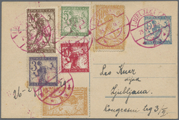 Br/GA/ Jugoslawien: 1918/1922, Partie Von Ca. 60 - 70 Belegen Mit Vielen "Kettensprenger"-Frankaturen, Desw - Brieven En Documenten