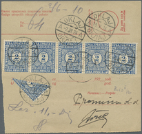 Br Jugoslawien: 1920/1926, Lot Of 12 Entires With Mixed Franking Slovenia Bisected Stamps And Normal Is - Storia Postale