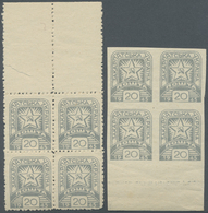 ** Karpaten-Ukraine: 1945, Group Of Ten Blocks Of Four (=40 Stamps), Unnmounted Mint (some With Natural - Ukraine