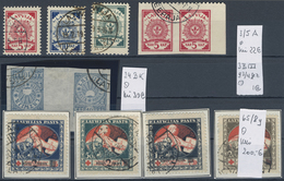 **/O/(*) Lettland: 1919/1940, Mint And Used Lot On Stockcards, Incl. Types, Perforations, Flaw, Specialities, - Lettland