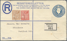 Br/GA Malta: 1866/1963, Posten Mit 15 Briefen, Karten Und Ganzsachen - Malta