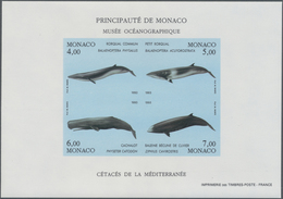 ** Monaco: 1993, Whales, IMPERFORATE Souvenir Sheet, 20 U/m Copies. Maury BF62 Nd - 4.500,- €. - Neufs