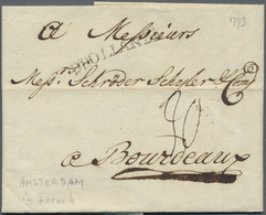 Br Niederlande - Vorphilatelie: 1773/1861, 23 Belege Mit Diversen TRANSIT-Stempeln, U.a. "D'HOLLANDE", - ...-1852 Vorläufer