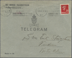 Br Norwegen: 1891/1945, Partie Mit Zehn Frankierten Telegramm-Umschlägen Und Faltbriefen, Dabei Untersc - Unused Stamps