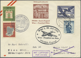 Br Österreich: 1927/1953, Lot Von Neun Flugpost-Belegen Mit Frankaturen "Flugpost Vögel", Dabei Zeppeli - Neufs