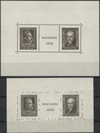 O/*/**/Br Polen: 1919/1939, Miscellaneous Lot In A Stockbook, Comprising E.g. Better Souvenir Sheets, Postage - Briefe U. Dokumente