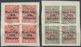 Br/Brfst Polen: 1934/1938, Lot Of Four Covers Incl. 1938 Stamp Exhibition Both Souvenir Sheets Each On F.d.c. - Storia Postale