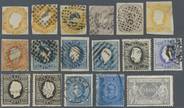 O/* Portugal: 1850's-1930's: More Than 600 Stamps, Mint And Used, On Old Approval Booklet Panes And In P - Briefe U. Dokumente