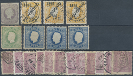 O/* Portugal: 1855/1893, Lot Of 40 Stamps, Varied Condition, Incl. Three Unused Copies 1870 120r. Blue P - Covers & Documents