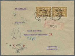 Br Portugal: 1911/1913, Lot Of Five Better Registered Covers (single Lots) With Attractive Fankings, Ni - Briefe U. Dokumente