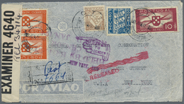 Br Portugal: 1921/1945, Lot Of Seven Covers/cards, Only Better Items (single Lots), E.g. 1923 25c. Rose - Briefe U. Dokumente