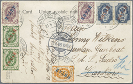 /Br/Brfst Russische Post In China: 1900/17, Used Ppc (5), China Imperial Stationery Used As Form (1), Letter C - China