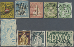 O Schweiz: 1850-1945: Partie Mit Mehr Als 300 Gestempelten Marken, Ab Rayon II Und Drei Strubel Bis Hi - Unused Stamps