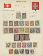 O/*/** Schweiz: 1854-1965 Ca.: Sammlung Von über 350 Marken Und Zwei Blocks, Meist Gestempelt In Unterschie - Neufs