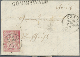 Br/Brfst Schweiz: 1854-62: Fünf Briefe Und Ein Briefteil Frankiert Mit Strubel 5 Rp. (per Zwei Auf Brief 1858 - Neufs