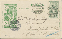 GA/Br/ Schweiz: 1900 UPU: Drei UPU-Ganzsachen Mit Zusatzfrankatur (einmal Mit Rasierklingenstempel Aarau), - Neufs